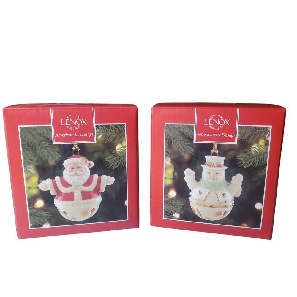 2 Lenox Sleigh Bells Christmas Ornaments Sleigh Bells Santa And Sleigh Bells Sno